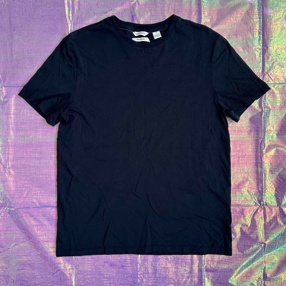 Calvin Klein Basic Navy Blue T-Shirt with front Embroidery